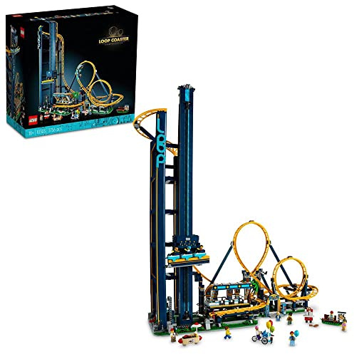 LEGO 10303 Icons Looping-Achterbahn Modellbausatz für Erwachsene, Vergnügungspark mit Schienen und Personenzug, Mehrfarbig, Kunststoff