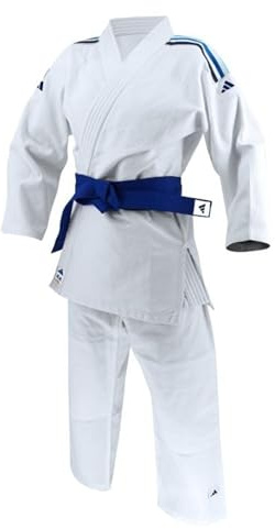 adidas Club-Judo-Uniform für Herren, Damen und Kinder, perfekt für Training, strapazierfähige Judo-Uniform aus Polycotton, mit weißem Gürtel, 350 g