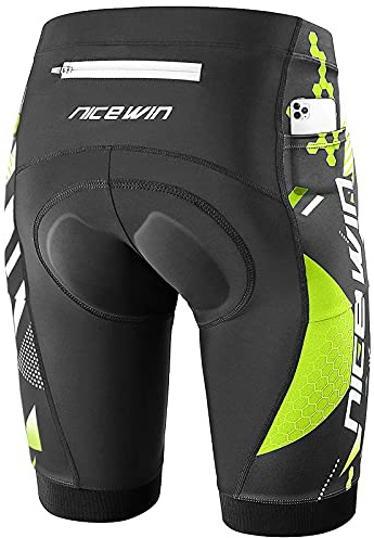 NICEWIN Radlerhose Herren mit Sitzpolster 4D Gepolsterte Fahrradhose kurz Atmungsaktive schnelltrocknende stoßfeste Herren Fahrrad hosen Radhose