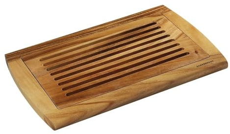Zassenhaus Brotschneidebrett mit Einsatz aus Akazienholz in der Farbe Braun, Maße: 42cm x 28cm x 2cm, 055405