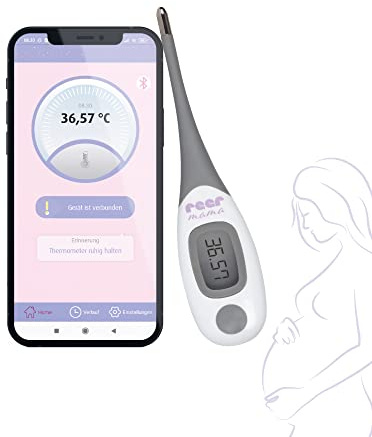 reer Basalthermometer zur Zykluskontrolle - Digitales Thermometer mit App und Bluetooth - Zyklustracker für Eisprung, Ovulation & NFP - Fruchtbarkeitsthermometer für natürliche Schwangerschaftsplanung
