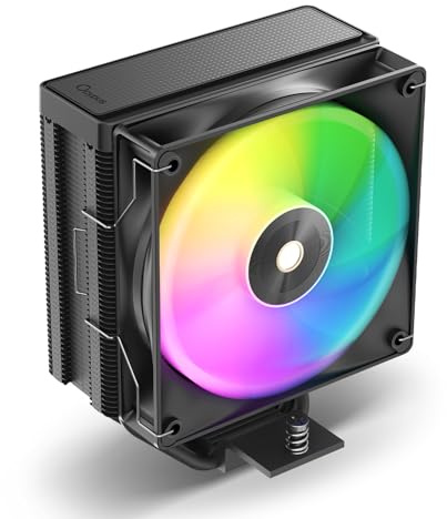 Delta A40 ARGB CPU Kühler, Leiser 120mm PWM Lüfter mit Hydraulischem Lager, 4 Kupfer Heatpipes, CPU Luftkühler für AMD AM4/AM5, Intel LGA 115X/1200/1700/1851, BK