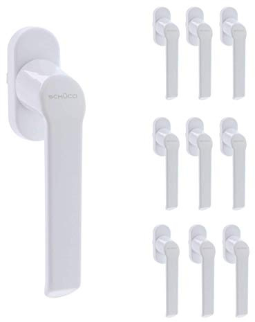 Fenstergriffe weiß von SCHÜCO | als 10er Set | Hochwertige Optik - Qualität für alle Fenstersysteme einsetzbar