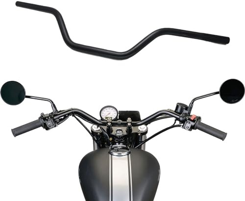 BIUGERCN Motorrad-Lenker 22 mm（7/8''） Aluminiumlegierung Lenker Zugstange Ersatzteil universell für Dirt Bike Cruising ATV Straßenrad Motocross Schwarz