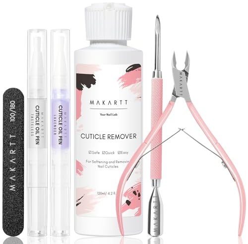 Makartt Nagelhautentferner Set für Pflege & Maniküre | Set mit Nagelhautstift, Schneider & Feile, Weich & Befeuchtend, Sanfte Pflege, Ideal für Zuhause, Perfekt für Anfänger