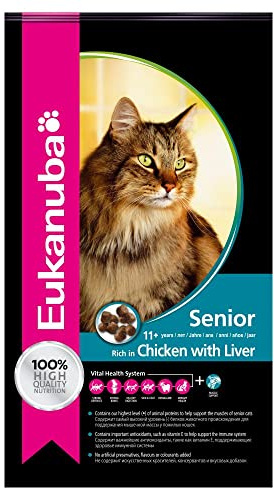 Eukanuba Senior Katzenfutter trocken, 2 kg | Premium Trockenfutter | für ältere Katzen ab 7 Jahre | speziell auf Bedürfnisse älterer Katzen abgestimmt