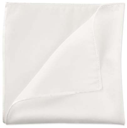 WLLHYF Einstecktücher aus Seide für Herren Einfarbig 34,9 x 34,9 cm, Weiches Vorgefaltetes Einstecktuch Weiße Taschentücher Herrenanzug-Zubehör für Hochzeitsfeier