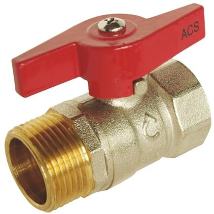 SOMATHERM FOR YOU - Kugelhahn mit Außengewinde/Innengewinde 20/27 - Schmetterlingshebel - Standarddurchgang - Verstärkte Dichtung mit 2 O-Ringen.