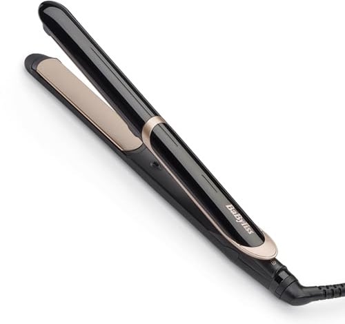 BaByliss Super Smooth Glätteisen – Anti-Frizz Ionen-Technologie, Hitzeschutzmatte, fortschrittliche Keramikplatten, schnelles Aufheizen, 6 Temperaturstufen von 140°C bis 235°C, ST393E