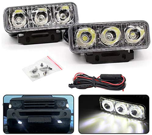 LED-Tagfahrlichter-Set, 3 LEDs, Tagfahrlicht, Nebelscheinwerfer, Lmap, universal, passend für Auto, SUV, Limousine, Coupé, Fahrzeug, 2 Stück
