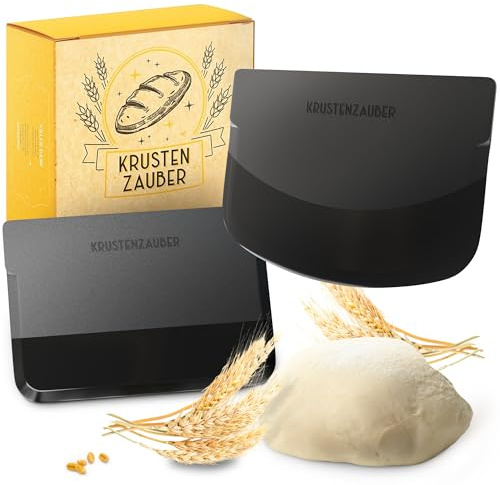 KRUSTENZAUBER Teigschaber Set 2 Stück - Praktische Teigkarte zum Brot Formen - Flexibler Teigschaber BZW. Teigspachtel als Brot backen Zubehör - Zum Schaben, Formen, Glätten und Portionieren von Teig