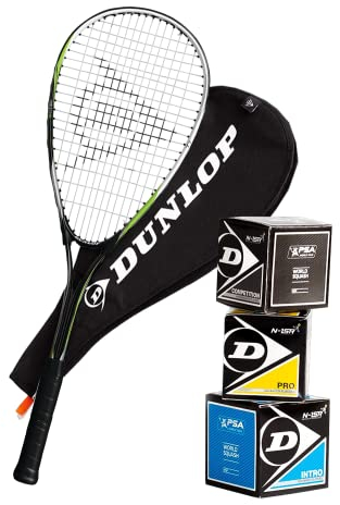 Head Cyber Nano Ti Edge Squash Twin Racket Set Including 3 Squash Balls