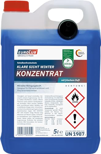 EUROLUB Scheibenfrostschutz KLARE SICHT Winter Konzentrat, 5 Liter