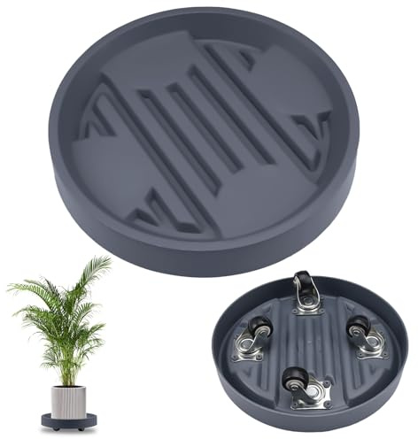 Plant Caddy mit Rädern,22.5x18.5x5.2cm Runder Kunststoffe Pflanzenroller