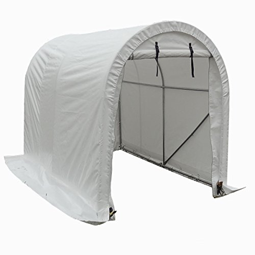 Rolektro Motorrad-Garage PE200 Weiss 2,4x1,6x1,9m Fahrradgarage Garagenzelt Gerätezelt Lagerzelt Gerätehaus Zeltgarage
