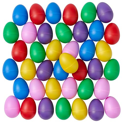 THE TWIDDLERS 40er Set Ei Maracas (5,6 cm) - Bunte Rasseleier aus Kunststoff als Musikspielzeug, Mitgebsel und Ostergeschenke für Kinder