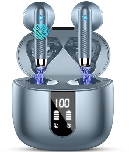Drsaec Bluetooth Kopfhörer, In Ear Kopfhörer Kabellos Bluetooth 5.4 | Neue 4 Mic Kabellose Kopfhörer ENC Noise Cancelling Wireless Earbuds 48H Tiefer Bass, IP7 Wasserdicht Ohrhörer LED-Anzeige