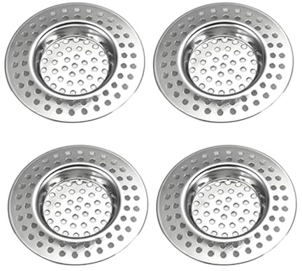 4 Stück Abflusssieb Edelstahl, Löcher Waschbecken Sieb, Abflusssiebe aus Edelstahl, Abflusssieb Dusche, Haarsieb, Spülbeckenabflusssieb