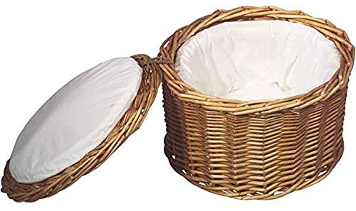 APS 30299 Eierkorb, hellbeiges Eikörbchen, Eierbehälter, stabile Vollweide, für ca. 20 Eier, hält den Inhalt durch das Stoff-Futter lange warm, Durchmesser 26 cm, Höhe 17 cm, Beige