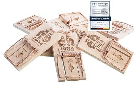 NEUSTANLO | 10 Stück Mausefalle aus Holz | Schlagfalle, Mäusefallen, Schnappfalle | Hohe Schlagkraft | Leicht zu verwenden | Made in Germany