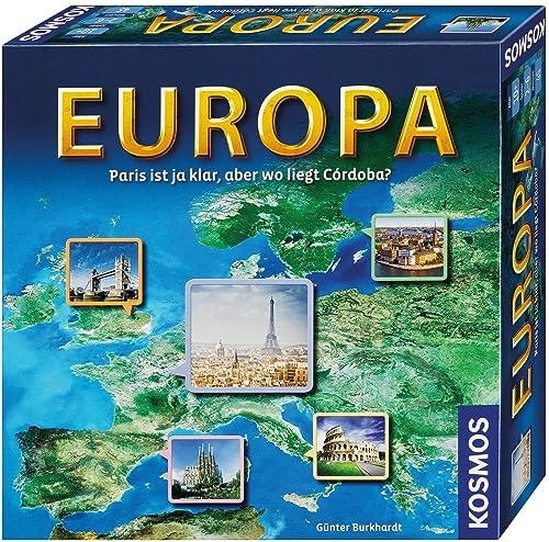 Kosmos Europa, Geografie Spiel, für 2-6 Spieler, ab 10 Jahre | Weltreise, Europa , Reise um die Welt, Brettspiel, Gesellschaftsspiel für die ganze Familie