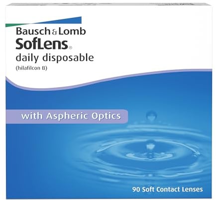 Bausch + Lomb SofLens Daily Disposable Tageslinsen, sphärische Kontaktlinsen, weich, 90 Stück BC 8.6 mm / DIA 14.2 / -3.00 Dioptrien