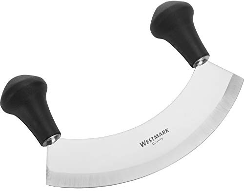 Westmark Wiegemesser/Kräuter- und Pizzaschneider, mit 1 Klinge, Rostfreier Edelstahl/Kunststoff, Silber/Schwarz, 12932270, 17 x 12.6 x 3.8 cm