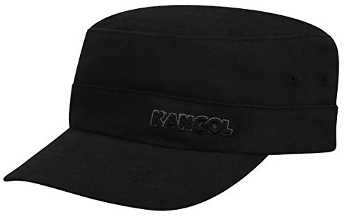 Kangol Flexfit Urban Army Cap Fullcap Armycap Military Damencap Herrencap Damen/Herren - mit Schirm, Hinten geschlossen, Schirm Sommer Frühling-Sommer Herbst-Winter - S/M (54-57 cm) schwarz