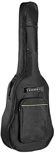 TRIXES Gitarrentasche in Originalgröße mit Schultergurten – wasserdichte, gepolsterte Tasche – Gigbag für Bass-, Akustik- und Klassische Gitarre – perfekt für unterwegs – Schwarz