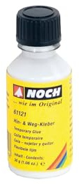 NOCH® Hin- & Weg-Kleber, wasserlöslicher Modellbau Kleber, 30 g, trocknet transparent
