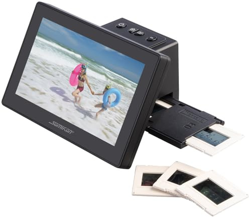 Somikon Diabetrachter: Stand-Alone-Dia- & Negativscanner, 17,8 cm/7-IPS-Display, 25 MP, HDMI (Dia Digitalisierer, Diascan, scaner)