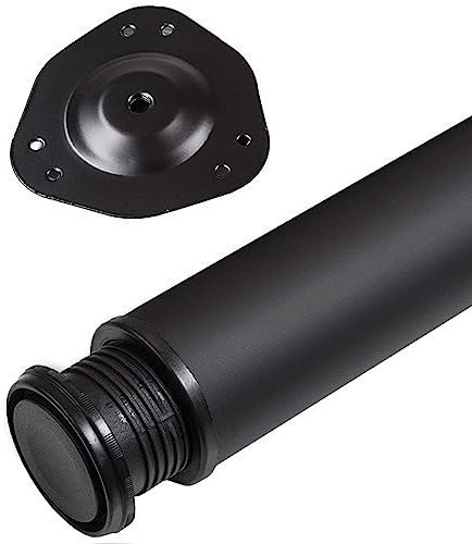 SOTECH 1 Stück Tischbein Höhe 710 mm Ø 80 mm Stahl mit schwarzer Oberfläche belastbar bis 75 kg, Schreibtischbein mit 32 mm Höhenverstellung Tischfuß