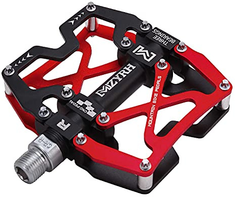 MZYRH Mountainbike Pedale, ultrastarke Bunte CNC Aluminiumlegierung maschinell bearbeitet 9/16 "Radversiegelung 3 Lager reiffest Wasserdicht Anti-Staub