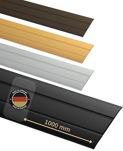 Gedotec Übergangsprofil selbstklebend Schwarz 1000 mm Alu | Länge 1m, Breite 37 mm | Made in Germany | Übergangsschiene Aluminium eloxiert, Übergangsleiste ohne bohren, Abdeckleiste