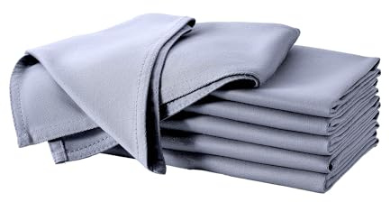 JF.kitchen® | 12 Stoffservietten mit Faltanleitung aus extra hochwertiger Baumwolle 40x40cm (Grau)