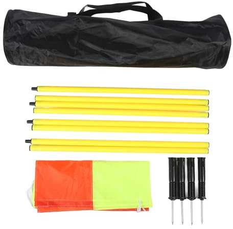 Eckfahnen-Set für Fußballplatz mit 4 Quadratischen Flaggen, 4 Stück, 2 Abschnitte, 1,5 M, Fußballstangen, Fußballausrüstung für das Training Im Freien