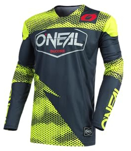 O'NEAL | Motocross-Shirt Langarm | MX MTB Mountainbike | Leichtes Material, ergonomischer Slim Fit Schnitt für perfekte Passform | Mayhem Jersey HEXX | Erwachsene | Grau Schwarz