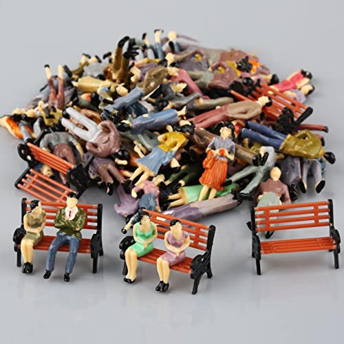 50 Stück 1:50 Miniatur-Personen-Architekturmodell, gemischte bemalte Modellfiguren, Modelleisenbahn-Figuren für Sandtisch-Modellbau