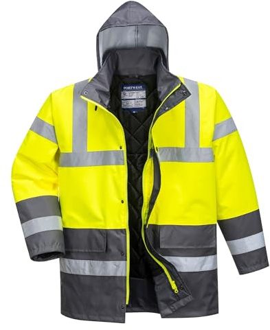 Portwest Warnschutz Kontrast Traffic-Jacke, Größe: XL, Farbe: Gelb, S466YERXL