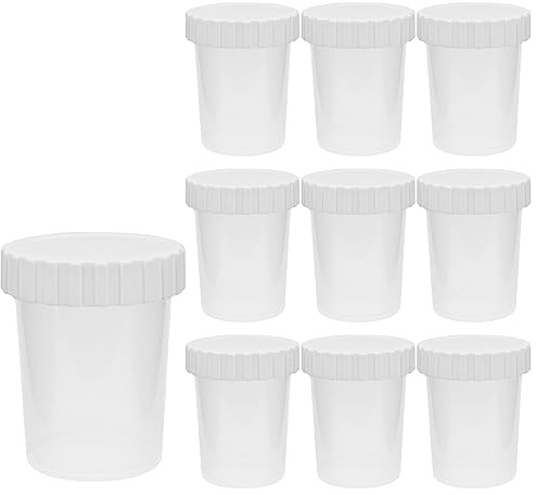 mikken 10 x kleine Dose 50 ml Becher aus Kunststoff mit Schraubverschluss Tiegel Lebensmittelecht