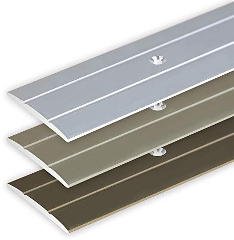 Toolerando Übergangsprofil Übergangsleiste Bodenleiste aus Aluminium zum Schrauben, Profil 100 cm x 36 mm x 2,5 mm, Silber