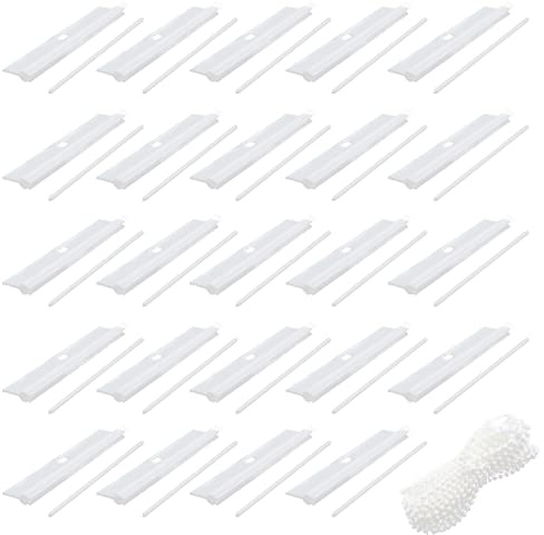 Lamellenvorhang Ersatzteile Aufhänger 24Pcs lamellen aufhänger Vertikaljalousie Zubehör für 89 mm Tür Fenster WohnzimmerWeiß