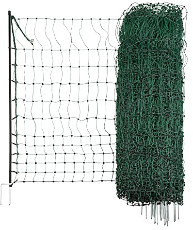 Kerbl 292218 Geflügelnetz 50 m, 112 cm Doppelspitze, ohne Strom, grün