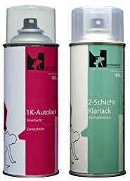 profiautolacke Spraydose LA7W Reflexsilber Basislack+Klarlack (2x400ml-Zweischicht-Set)