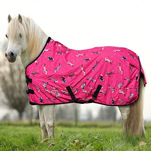 Ponydecke Regendecke für Pony York Horsi pink Koppeldecke Weidedecke Winterdecke (95 cm)