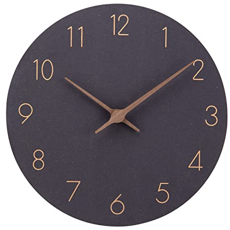 ACCSHINE MDF Holz Wanduhr Ohne TickgeräUsche Lautlos Modern 30cm Quarz Groß Batterie Betriebene Wanduhr Einfach zu Lesen für Zimmer Zuhause KüChe Schlafzimmer BüRo Schule (Schwarz, 30cm)