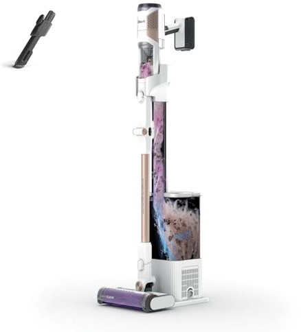 Shark Detect Clean & Empty Akku-Staubsauger, kraftvolle Saugkraft mit DirtDetect-Technologie, selbstleerender 2-l-Basisstation, 60 Min. Laufzeit, Anti Hair Wrap, Staub-Fugendüse, Weiß IW3612EU