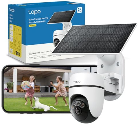 Tapo C610 KIT 2K 360° Solar Überwachungskamera Außen (Akku 6700 mAh, Farbnachtsicht, WLAN 2,4 GHz, KI-Erkennung, Licht- & Ton-Alarm, lokale Speicherung über microSD-Karte oder H500-Homebase)