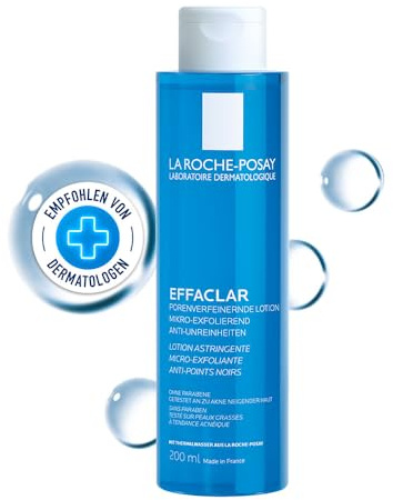 La Roche Posay Effaclar Porenverfeinernde Lotion, Mit Aktivstoff LHA und Salicylsäure, Bei fettiger, unreiner Haut, Mikro-exfolierend und hautberuhigend, 200 ml