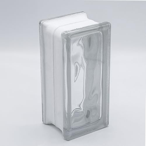 Basic-Glas-Baustein Wolken klar Halbstein, 19 x 9 x 8 cm – 10 Stück